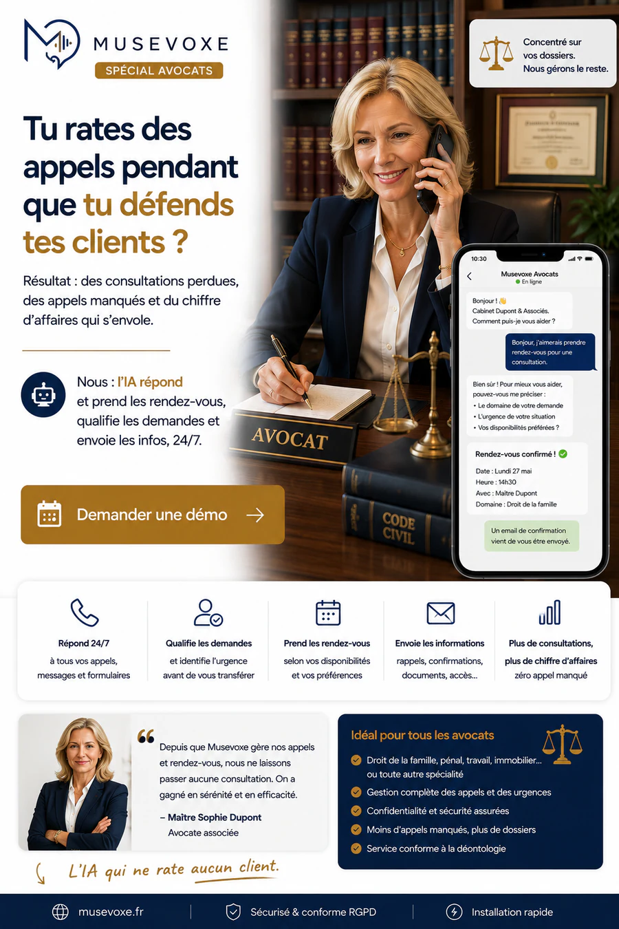 Musevoxe pour les avocats : qualifier les demandes et organiser les consultations